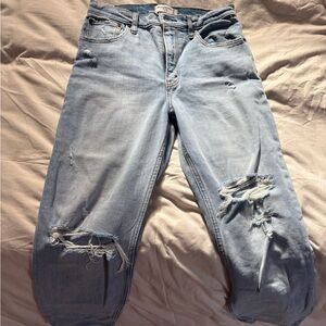 Abercrombie & Fitch Light Blue The Mom High Rise Jeans